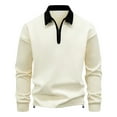 thumbnail image 1 of pstuiky camisas de hombre de manga larga, Camiseta de manga larga con solapa y cremallera de color liso para hombre camisetas de hombre xxl, 1 of 7