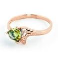 thumbnail image 2 of Galaxy Gold 14K Rose Gold Natural Heart-Shaped Peridot Heart Ring - August Birthstone - Abundance & Joy - Sizes 5.5 to 11 - Fine Jewelry for Women, 2 of 3