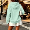 thumbnail image 4 of Women Oversized Hoodie Long Sleeve Pullover Sweatshirt with Front Pocket Drawstring, 4 of 6