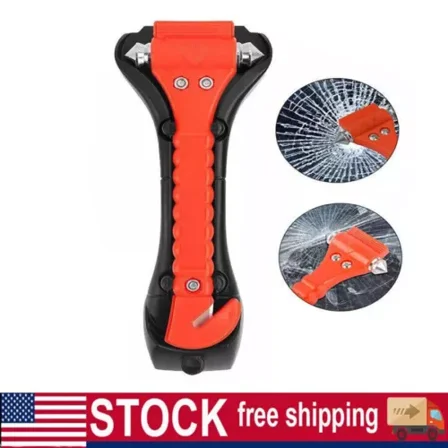 Basics Emergency Seat Belt Cutter And Window Hammer Tool, Car Accessories