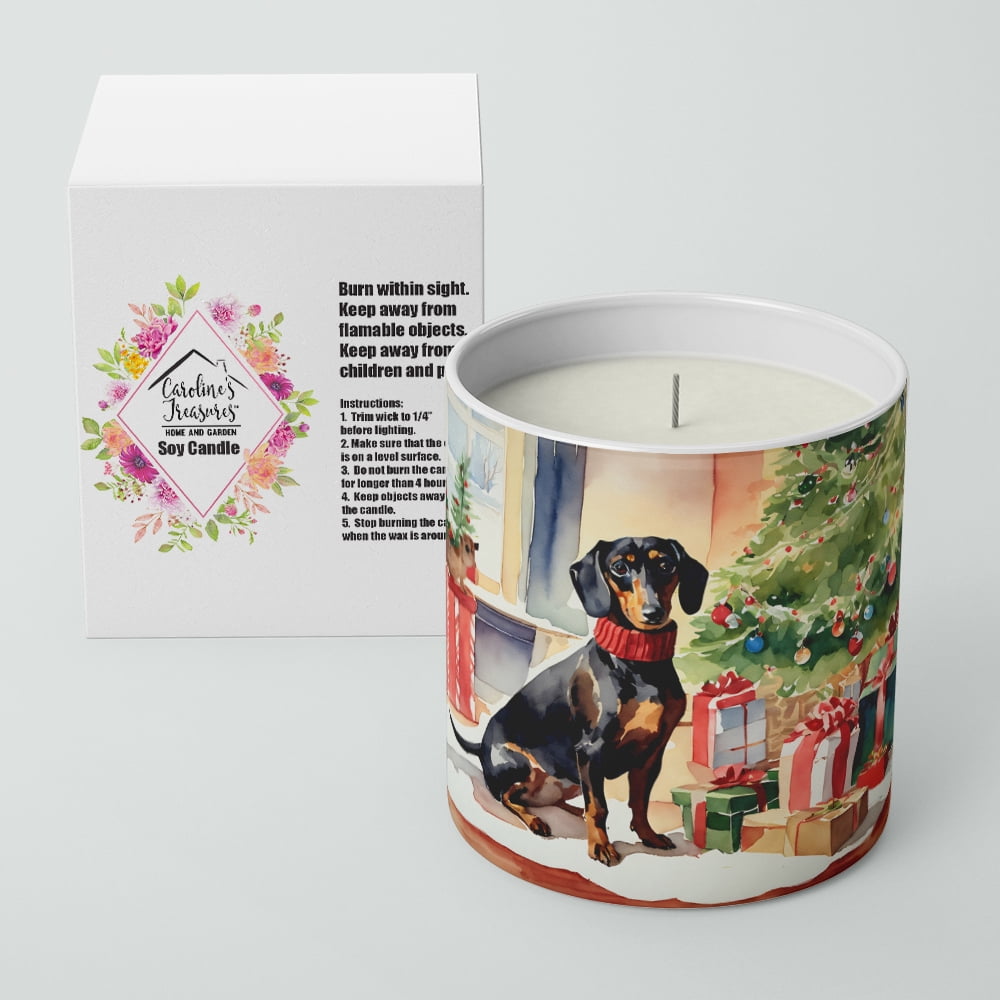 Carolines Treasures DAC2643CDL 3.25 x 3.75 x 3.25 in. Dachshund Cozy Christmas Decorative Soy Candle