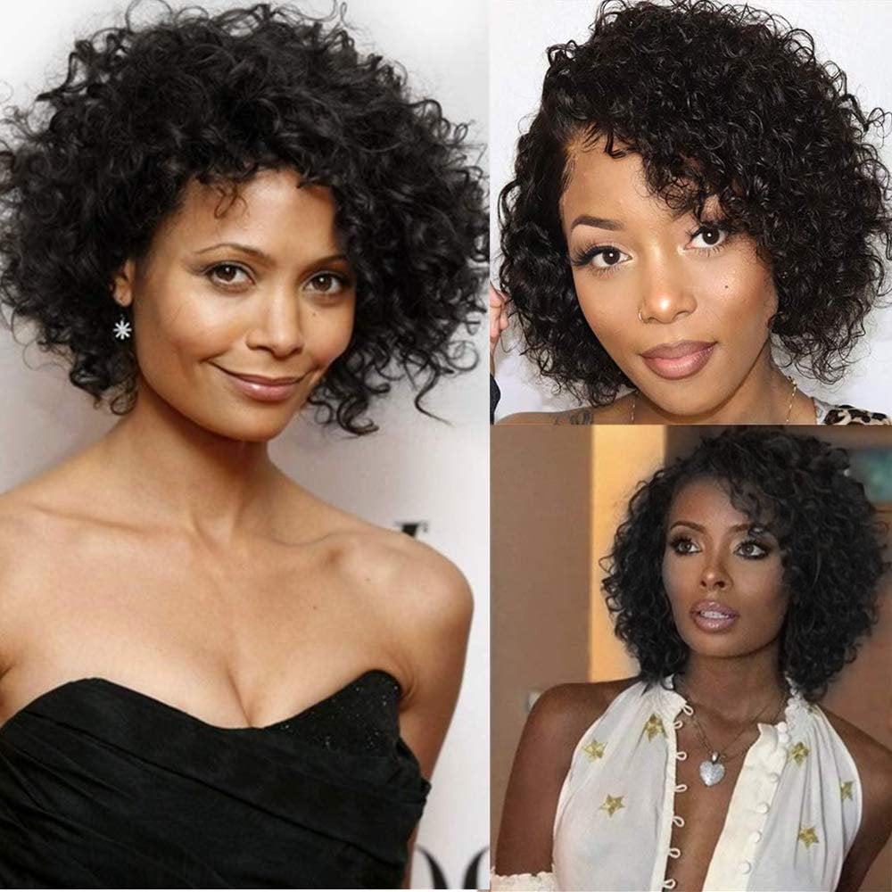 Brazilian Wigs 10 inch Short Kinky Curly Human Hair Wigs For Black