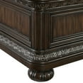 thumbnail image 4 of Joni Queen Bed, Tufted Faux Leather Upholstery, Carved Cherry Brown Wood, 4 of 5