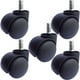 thumbnail image 1 of Rueda giratoria para silla de oficina de 2 pulgadas, tamaño estándar universal, silla para juegos de computadora, juego de 5 ruedas giratorias de repuesto (negro), 1 of 5