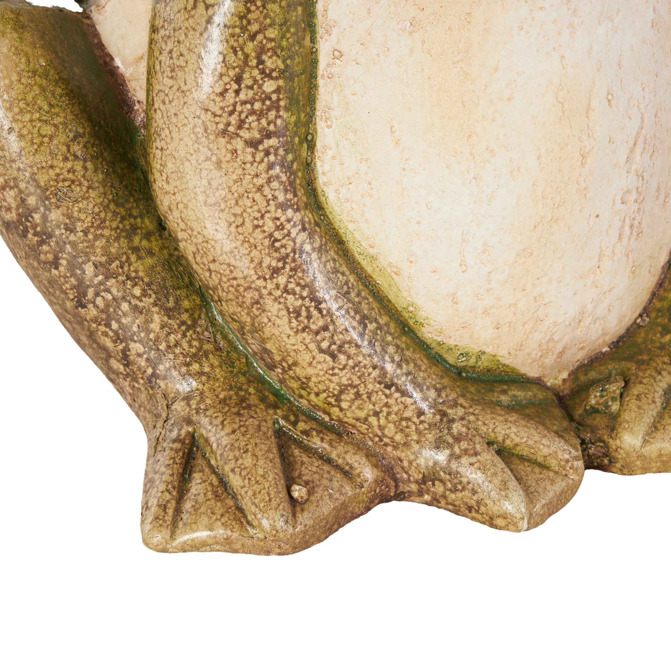 DecMode 14" Frog Garden Sculpture with Brown and Green Accents