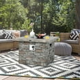 thumbnail image 2 of Costway 34.5" Square Propane Gas Fire Pit Table Faux Stone w/ Lava Rock PVC Cover, 2 of 10