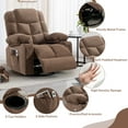 thumbnail image 5 of Sesslife Swivel Rocker Recliner Chair with Heat and Vibration Massage, Manual Fabric Lounge Chair with Side Pockets, 2 Cup Holders, USB Charge Port, Single Sofa Chair for Bedroom Theater, Brown, 5 of 8