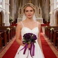thumbnail image 6 of Silk Wedding Bouquet for Bride with Artificial Flowers, Elegant Bridesmaid Set, Handheld for Ceremony Reception Decor, 6 of 6