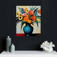thumbnail image 4 of ARISTURING  Midcentury Style Bright Floral Bouquet Flowers Painting Orange Yellow Red Turquoise Art Print Canvas Premium Wall Decor Poster Mural, 4 of 4