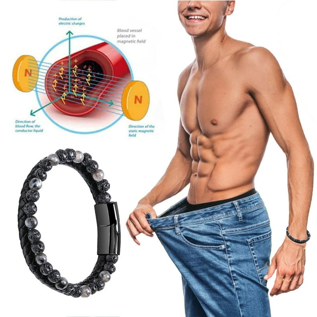 Xihbxyly Pulsera de Piedra Volcánica con Cuentas de Ágata y Beneficios para La Salud.