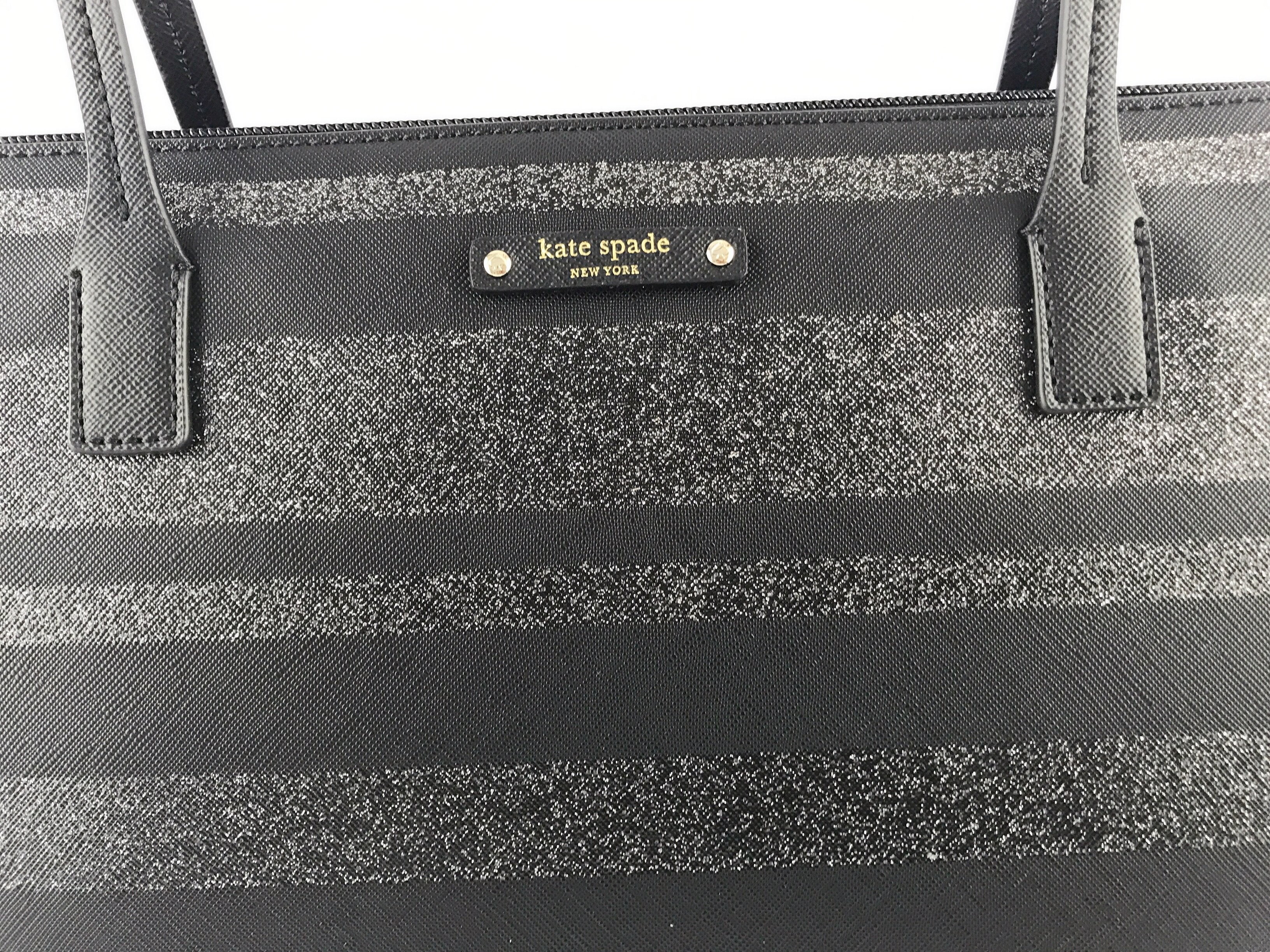 kate spade black glitter tote