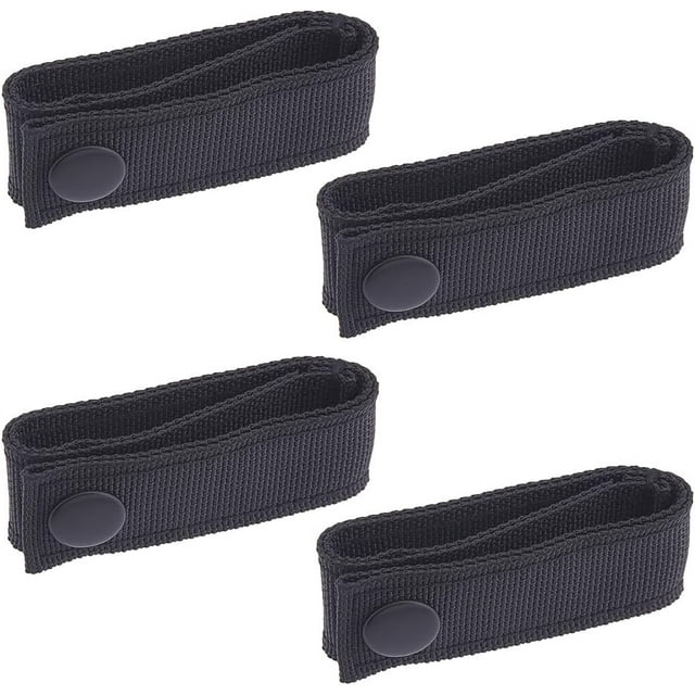 4 soportes para correas de esposas de 5,75 pulgadas, correas de cinturón de esposas con broche único, cinturón de esposas de nailon negro con gancho de liberación rápida para uso policial.