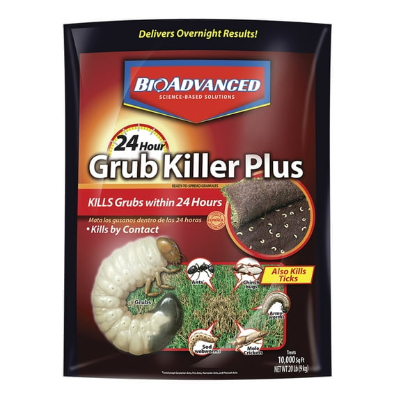 BioAdvanced 24 Hour Grub Killer Plus, Granules, 20 lb, 10,000 Sq Ft