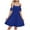 Blue, variant on gakvbuo Summer Dresses For Women 2024 Vacation Trendy Beach Dresses Fashion Women's Round Neck Casual Solid Color Pocket Short-sleeved Knee-length Mini Skirt