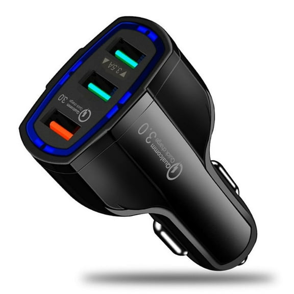 3-Port USB QualComm Quick Charge Car Charger Fast QC3.0 USB Port For iPhone X iPhone 8 Plus Samsung Galaxy S8 S8  Plus S9 S9  Plus Note 9 S7 Edge Note 4 LG G7 OnePlus 5 Google Pixel 2 XL (3-Pack)
