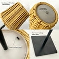 thumbnail image 4 of Vintage Rattan LED Table Lamp for Bedside, Rechargeable Touch Dimmable Lamp with Scalloped Woven Shade, Bedroom Living Room Patio Lighting, 4 of 9
