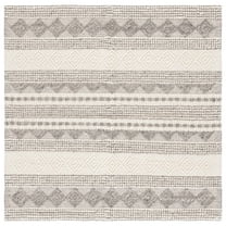 SAFAVIEH Natura Carly Geometric Area Rug, Grey/Ivory, 10' x 10' Square