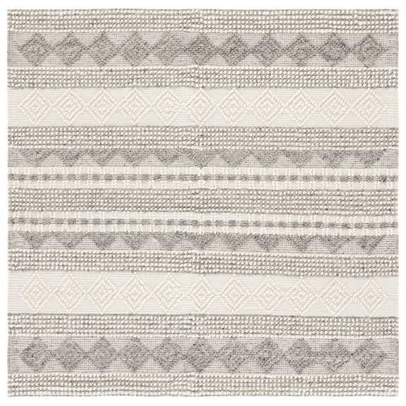 SAFAVIEH Natura Carly Geometric Area Rug, Grey/Ivory, 10' x 10' Square