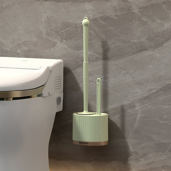 pstuiky Toilet Brush with Disposable Heads & Built-In Cleaner Long Handle, Wall Mounted Holder Hygienic, No-Mess Cleaning for Bathroom & Toilet 1-Piece Set