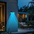 thumbnail image 6 of Solar Fence Lights Outdoor - 8 Fixed Colors & Color Changing, Waterproof Solar Powered LED Deck Lights for Backyard, Patio, Railing, Step, Wall, Pool - Dusk to Dawn Ambient Lighting, 6 of 9