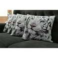thumbnail image 5 of Ambesonne Black White Throw Pillow Cover 4 Pack, Winter White Tiger, 24", White Black and Grey, 5 of 5