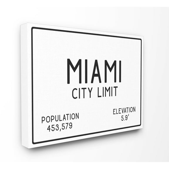 The Stupell Home Decor Collection Miami City Limit Canvas Wall Art