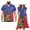 Haiti Flag, variant on Garronmavis Haiti State Flags Matching Couple Outfits Men's Short Sleeve Shirt Summer Light Work Hawaiian Tops and Women's V-neck Dress Ruffle Sleeve Beach Party Sundress