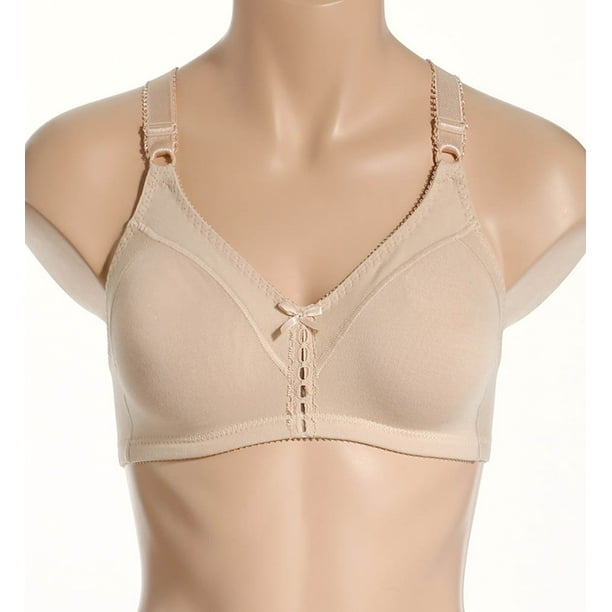 Bali Double Support Bra Wire Free Lace Spa Closure taupe Soft