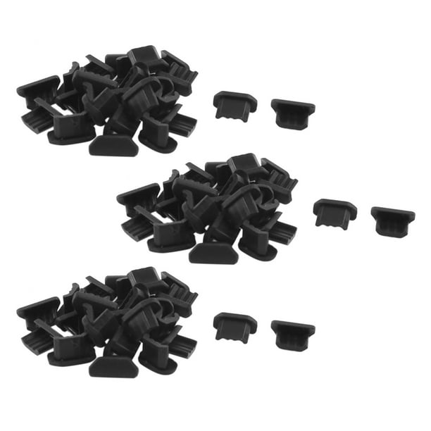 75Pzs Tomas de Oreja de Puerto -USB Cubierta de Muelle de Plastico Blando Anti Polvo Negro