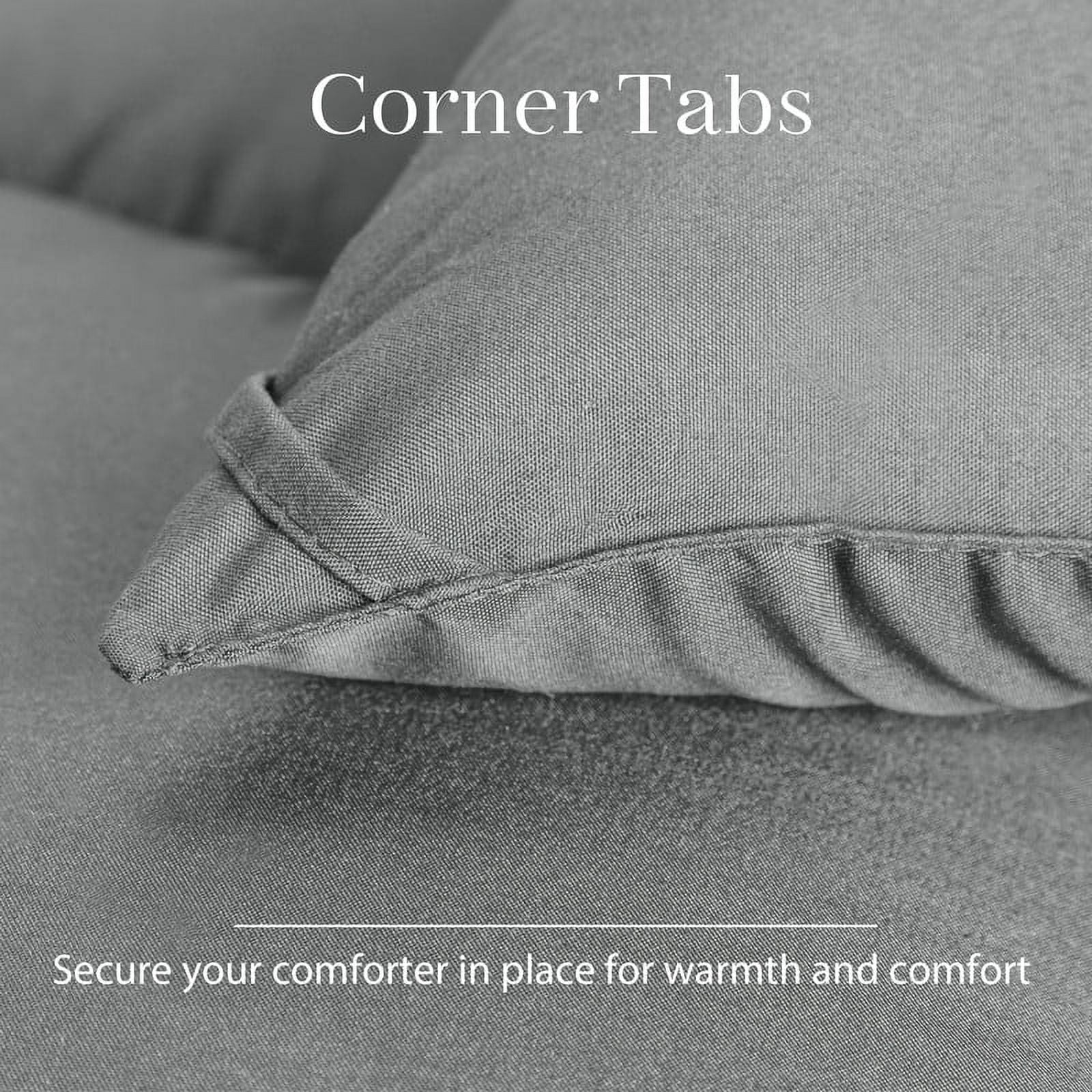 Comforter Twin Light Gray All Season Down Alternative, Cooling Quilted Duvet Insert, Bed Comforter with Corner Tabs, Washable Hypoallergenic Reversible Quilt