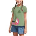 thumbnail image 4 of Gibobby Blusas Elegantes Mamá, la camisa para niños pequeños, niñas, último nervio, regalo del día de las madres, camisa de moda sólida para niños, camiseta para niños （Verdinegro， 9-10 Años), 4 of 5