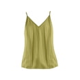 thumbnail image 4 of Endives Women's Tanks Camisole Cotton Linen Tank Top Thin V Neck Vest Loose Slimming Top Base Shirt For Women Light Green, 4 of 4