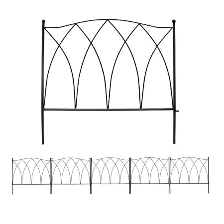 Decorative Metal Fencing For Gardens MTB Decorative Garden Border Fence Panel 24 in x 24 in, Pack of 5, Totally 10 ft, Decorative Wire Fencing Garden Border Edging Garden Fence Animal Barrier ()