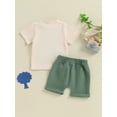 thumbnail image 5 of vera natura Baby Boys Shorts Set, Short Sleeve Cartoon Bear Print T-shirt with Elastic Waist Shorts Summer Outfit, 5 of 8