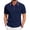 Navy, variant on Mens Top Striped Edge Lapel Polo Short Sleeve T-Shirt Stretch Breathable Outdoor Walking Casual Shirts Blue 2XL