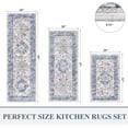 thumbnail image 2 of Kitchen Rugs and Mats, Yamaziot Kitchen Rug and Runners Set of 3, Anti Fatigue Mat for Floor, Washable Anti Slip Comfort Farmhouse Kitchen Runner Rug for Hallway Laundry Room Carpet, Blue, 2 of 7
