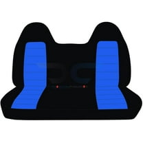 Fits 1999-2004 Ford F-150 Velour Seat Covers Front Solid Bench w Molded Headrests:Blk Blue
