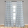 thumbnail image 2 of Hibiscus Window Curtains, Aloha Hawaii Themed Jungle Boho Flora Pattern With Leaves Print, Lightweight Decor 2-Panel Set with Rod Pocket, Pair of - 28"x95", Pale Azure Blue and Apricot, by Ambesonne, 2 of 3
