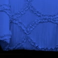 thumbnail image 5 of DNG Creations 3 Piece Ruffle Ribbon Design Comforter ( Oversized Queen Size ) Ultra Soft All-Season 550 GSM 800 Threads Count,100% Egyptian Cotton - Solid Royal Blue Colour, 5 of 5