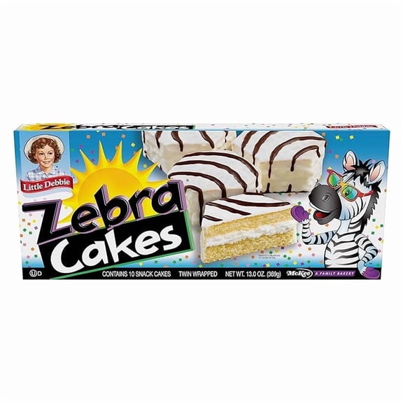 Little Debbie Zebra Cakes, 10 Twin-Wrapped Cakes, 13.0 oz Box, Pack of 0ne (1)