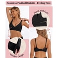 thumbnail image 3 of Bralette Boufor Deep V de corte bajo acolchado negro M para mujer, 3 of 4
