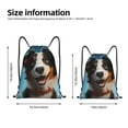 thumbnail image 2 of Xecao Playful Smile Cute Dog Pattern Sports Drawstring Backpack - String Swim Gym Bag with Wet Proof Pocket for Women&Men-Small, 2 of 6