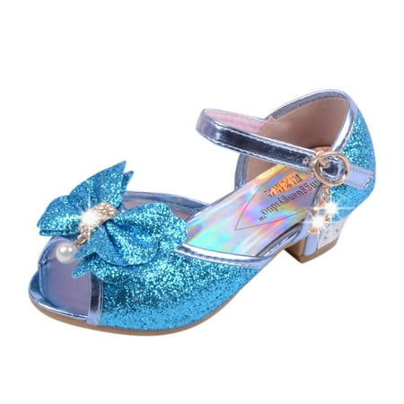 

Wesracia Toddler Shoes Infant Kids Baby Girls Pearl Crystal Bling Bowknot Single Princess Shoes Sandals