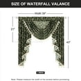 thumbnail image 3 of VOGOL Waterfall Valance 39" Wide Farmhouse Vintage Black Cherry Blossom Print Sheer Voile, Buttercream Beaded Trim, 3 of 7