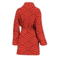 thumbnail image 2 of Red Chinese Pattern Women Bathrobe One Size Univeral Fits, China Chinese Style Vibe Fashion Lightweight Plush Fleece Long Robe For Women, 2 of 3