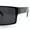 Silver Logo, variant on Kush Mens Bold Angle Flat Top Square Rectangle All Black Plastic Sunglasses Gold Logo