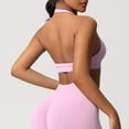 thumbnail image 6 of Neewe Women's Seamless Sports Bra Knitted Yoga Suit Gathering Breathable Workout Gym Tank Top for Women-Pink 2XL, 6 of 9