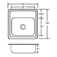 thumbnail image 2 of Whitehaus Decorative Square Drop-in Entertainment/Prep Sink with a Smooth Surface, 2 of 2