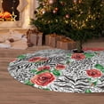thumbnail image 6 of Yiaed Roses Mixed Zebra 1 Print Christmas Tree Skirt , Tree SkirtsTree Mat for Christmas Winter Holiday Indoor Decorations-48", 6 of 7