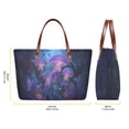 thumbnail image 5 of ZUXONGSY Sea Jellyfish Coral Print Handbag with Waterproof Cosmetic Bags Purse for Women PU Leather Top Handle Satchel Set with Portable Makeup Pouch Credit Card Holder Wallet for Travel Shopping, 5 of 5